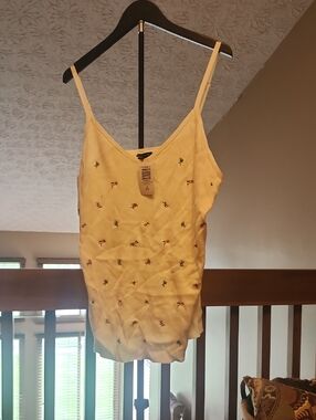 Torrid Ribbed Spaghetti Strap Tank with Tiny Floral Embroidery